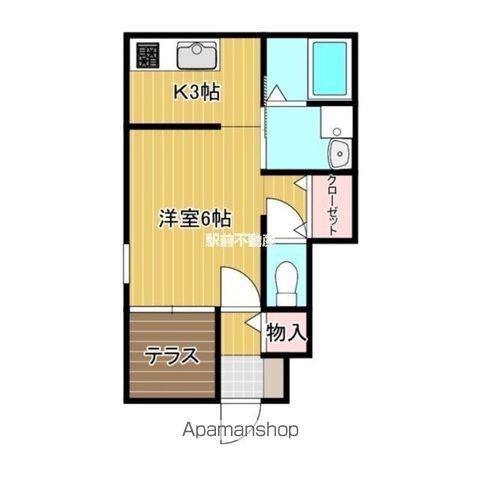 SUNS堤(ワンルーム/1階)の間取り写真