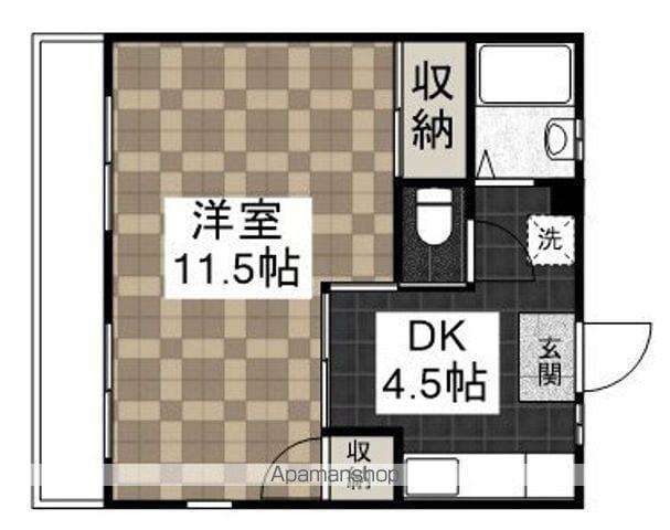 フジハイツⅡ(1DK/2階)の間取り写真