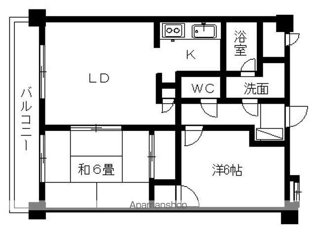 ひまわり21(2LDK/9階)の間取り写真