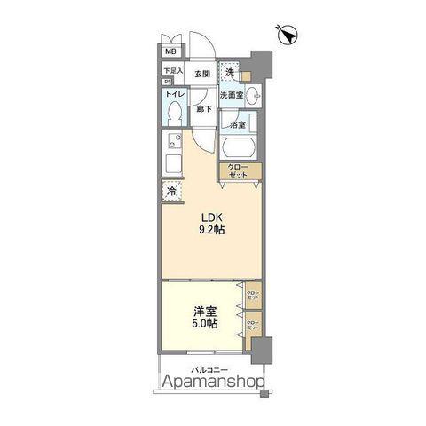 ジニア浅草(1LDK/7階)の間取り写真