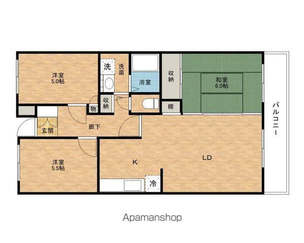 サニーコート中町(3LDK/5階)の間取り写真