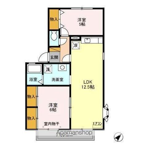 ラフィネF・G(2LDK/2階)の間取り写真