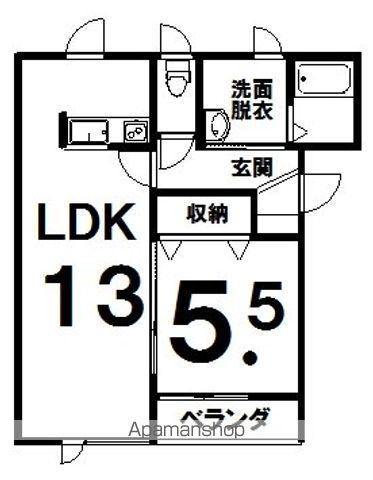 フィリックスA(1LDK/1階)の間取り写真