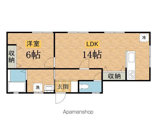 フェルトムントⅢ(1LDK/2階)の間取り写真