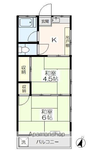 宝コーポ(2K/1階)の間取り写真