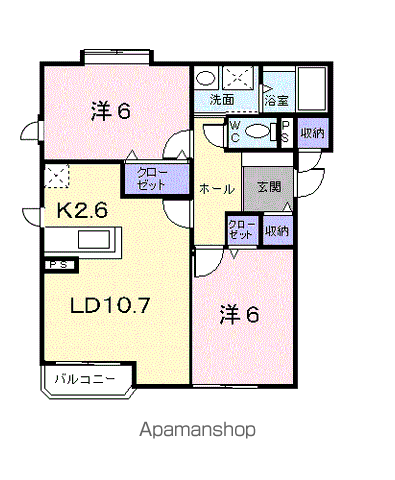 エミネンス(2LDK/3階)の間取り写真