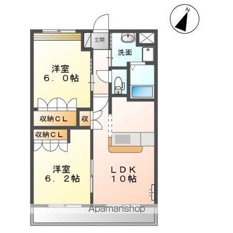 エスポアール(2LDK/2階)の間取り写真