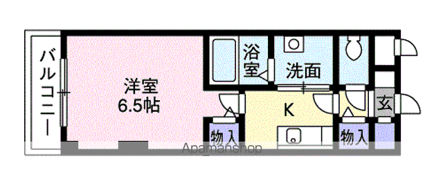 セモア中山(1K/4階)の間取り写真