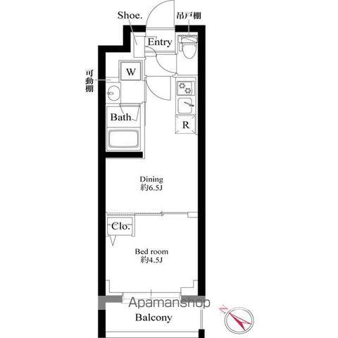 プラチナスクエア赤羽(1DK/1階)の間取り写真