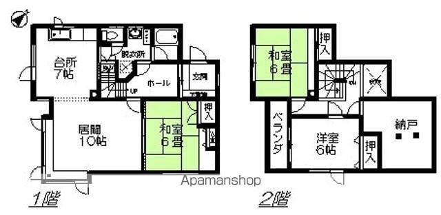 函館本線 江別駅 徒歩15分 2階建 築40年(3LDK)の間取り写真