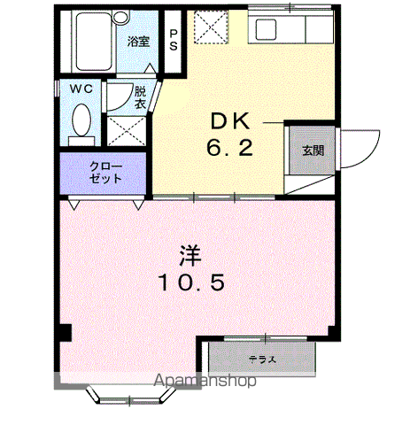 デパートメントアラキⅡ(1DK/1階)の間取り写真
