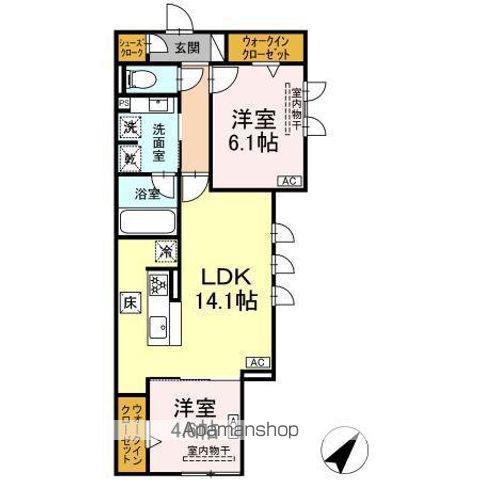 キクロス(2LDK/1階)の間取り写真