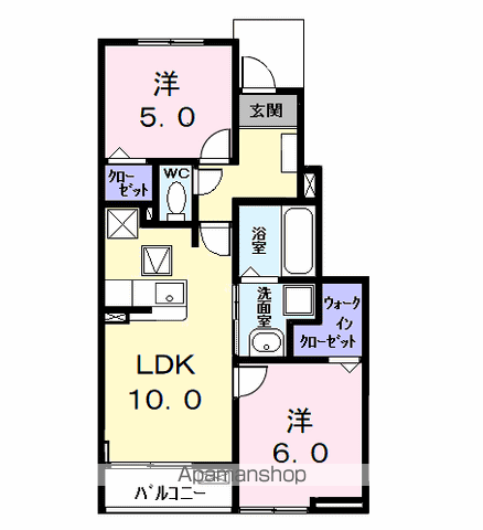 カーサみやびⅧ(2LDK/1階)の間取り写真