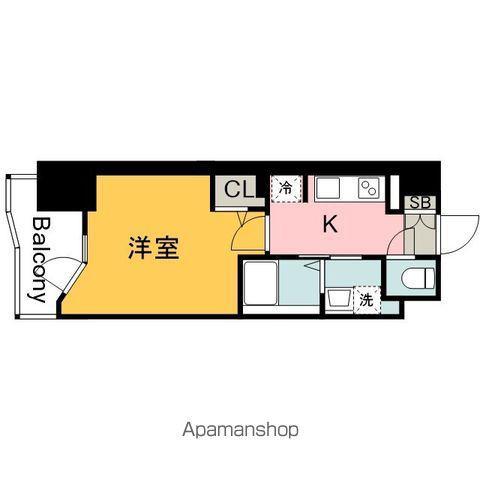 S-RESIDENCE国泰寺町一丁目(1K/12階)の間取り写真