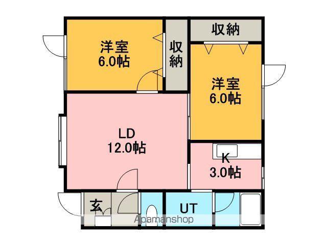 メゾンドシャルマン2(2LDK/2階)の間取り写真