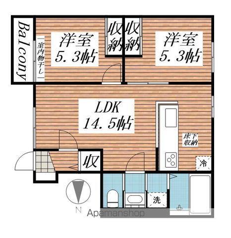 フェリス(2LDK/1階)の間取り写真