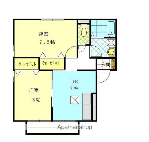 セジュール御山 E(2DK/1階)の間取り写真