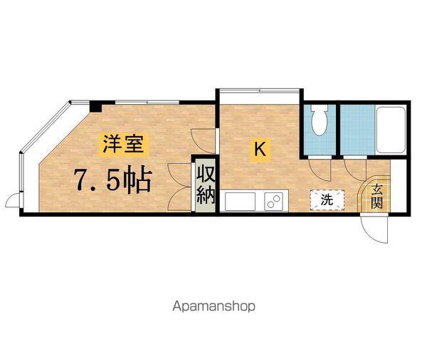 ベルトピア八王子(1DK/2階)の間取り写真