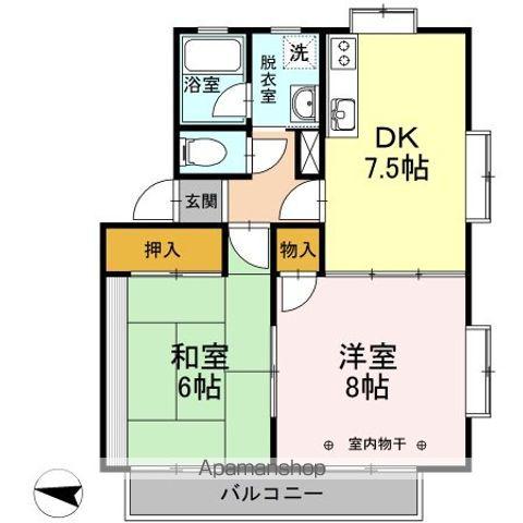 メジーフローレンスD(2DK/2階)の間取り写真