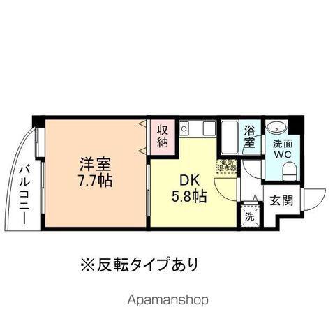 メロディーハイム富山丸の内(1DK/11階)の間取り写真