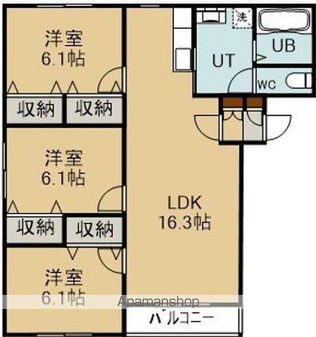 グランメールⅣ(3LDK/4階)の間取り写真