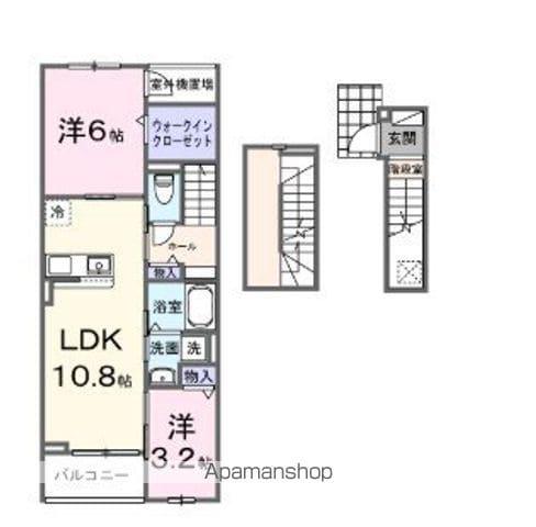ピースフルⅢ(2LDK/3階)の間取り写真