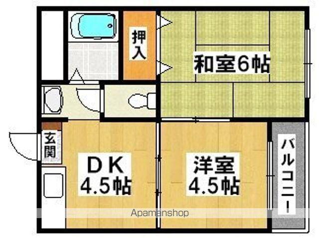 プレアール遠里小野(2DK/4階)の間取り写真