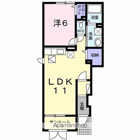 フェリーチェ(1LDK/1階)の間取り写真