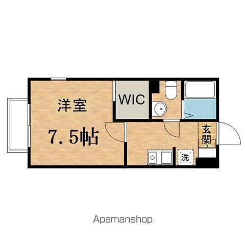 フローラ(1K/1階)の間取り写真