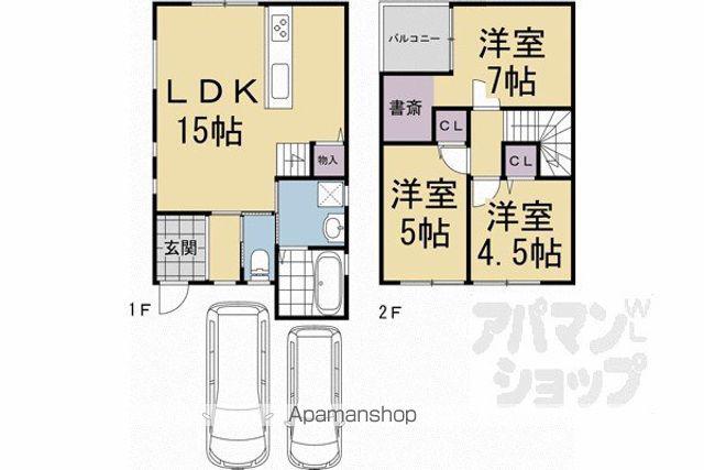 京阪電気鉄道京阪線 中書島駅 徒歩39分 2階建 新築(3LDK)の間取り写真
