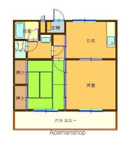第2宗コーポB棟(2DK/3階)の間取り写真