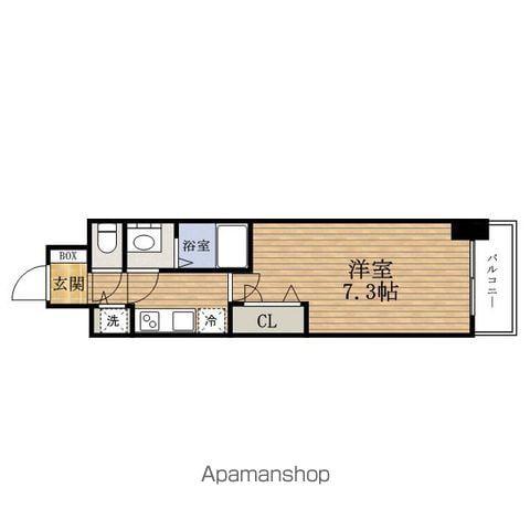 プランドールKITAHAMA(1K/3階)の間取り写真