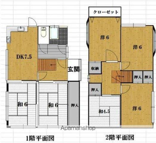 筑肥線 波多江駅 徒歩46分 2階建 築46年(6DK)の間取り写真