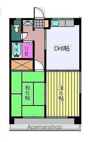 ライラック朝生田(2DK/2階)の間取り写真