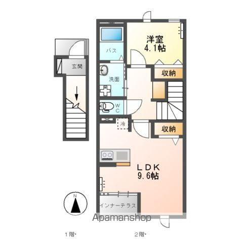 アヴニールブリエ(1LDK/2階)の間取り写真