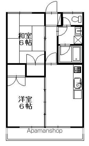 MY HOUSE壱番館(2DK/3階)の間取り写真