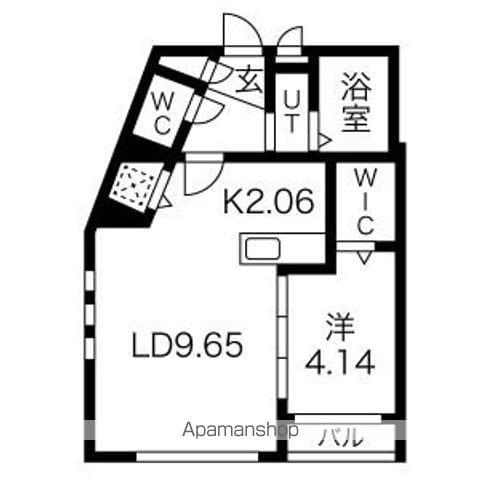 LOTUS大通公園(1LDK/2階)の間取り写真
