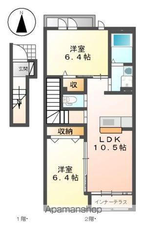 シエルエトワール(2LDK/2階)の間取り写真