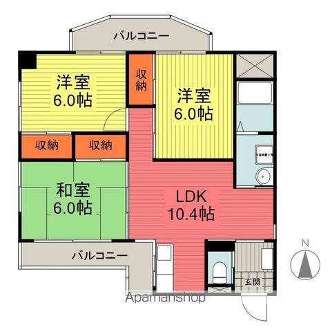 KSTタツミ(3LDK/6階)の間取り写真
