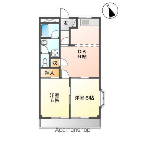 ロイヤルハイツⅡ(2DK/1階)の間取り写真