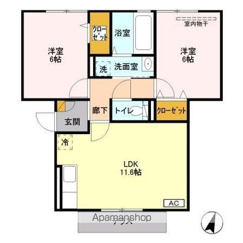 ベル八潮(2LDK/1階)の間取り写真