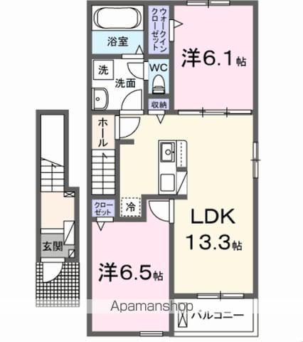 ヒラソール(2LDK/2階)の間取り写真