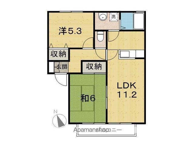 コンポーレK弐番館(2LDK/1階)の間取り写真