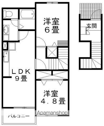 ソレイユNⅡ A(2LDK/2階)の間取り写真