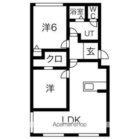 カーサユタカ(4DK/1階)の間取り写真