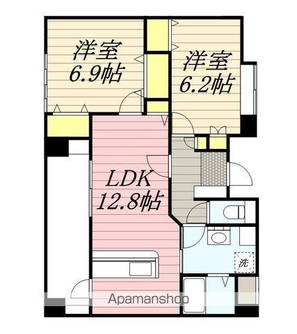 アネシス横浜(2LDK/4階)の間取り写真