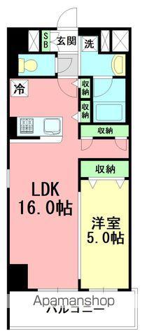 リベラ マーロⅢ(1LDK/3階)の間取り写真