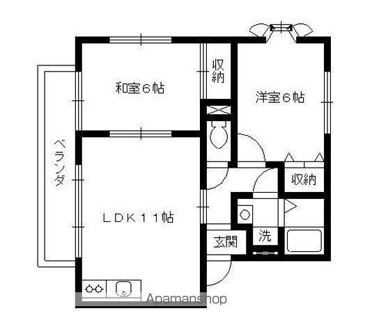 レジデンスアムール(2LDK/2階)の間取り写真
