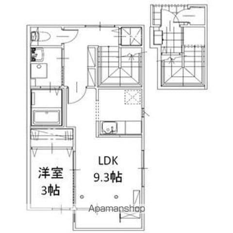 サン・クリスタル(1LDK/2階)の間取り写真