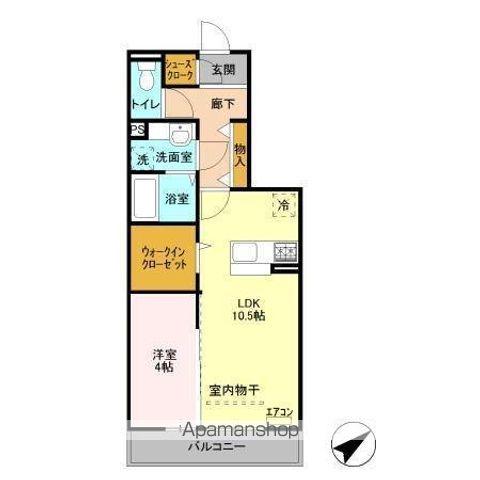 カサ・デ・トレス(1LDK/3階)の間取り写真